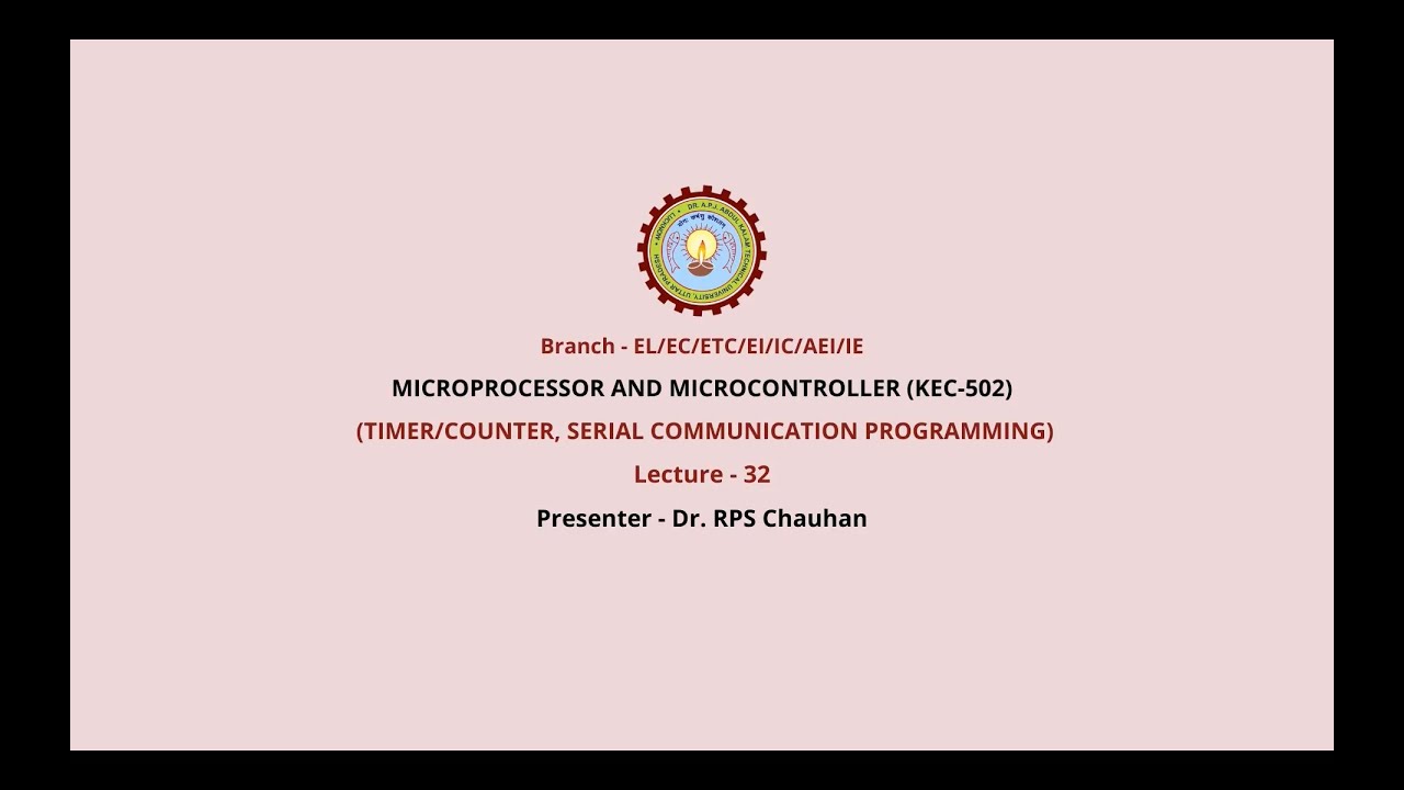 Microprocessor And Microcontroller | Timer/Counter, Serial Communication Programming | AKTU Digital