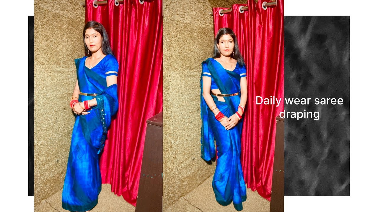 Saree draping Tutorial beautiful silk saree daily wear #YouTube #like and subscribe ￼￼
