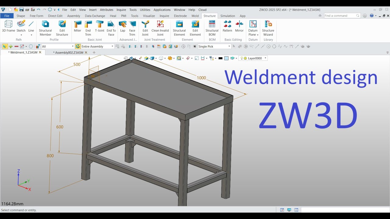 ZW3D Exercise 54 - Weldment Design