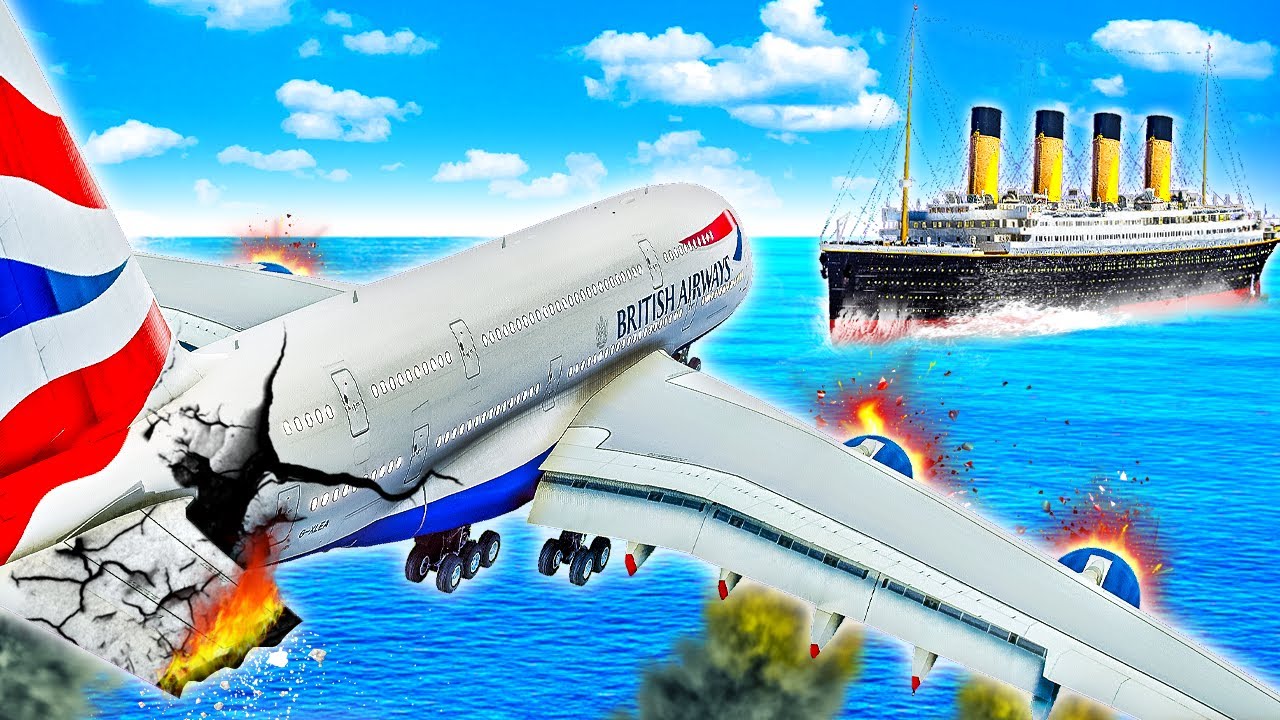 A380 CRASH LANDING into Titanic in GTA 5!