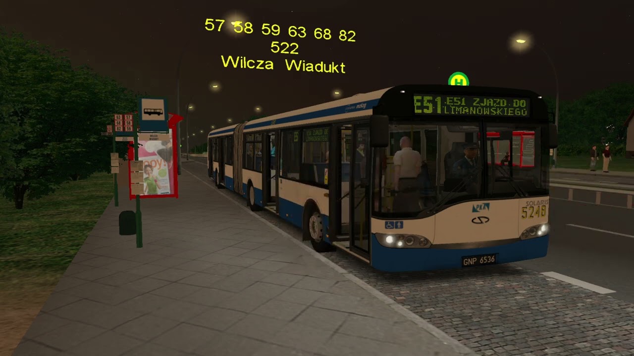 OMSI 2 Fikcyjny Szczecin ekspresowa linia E51 zjazd do zajezdni z Kołłątaja