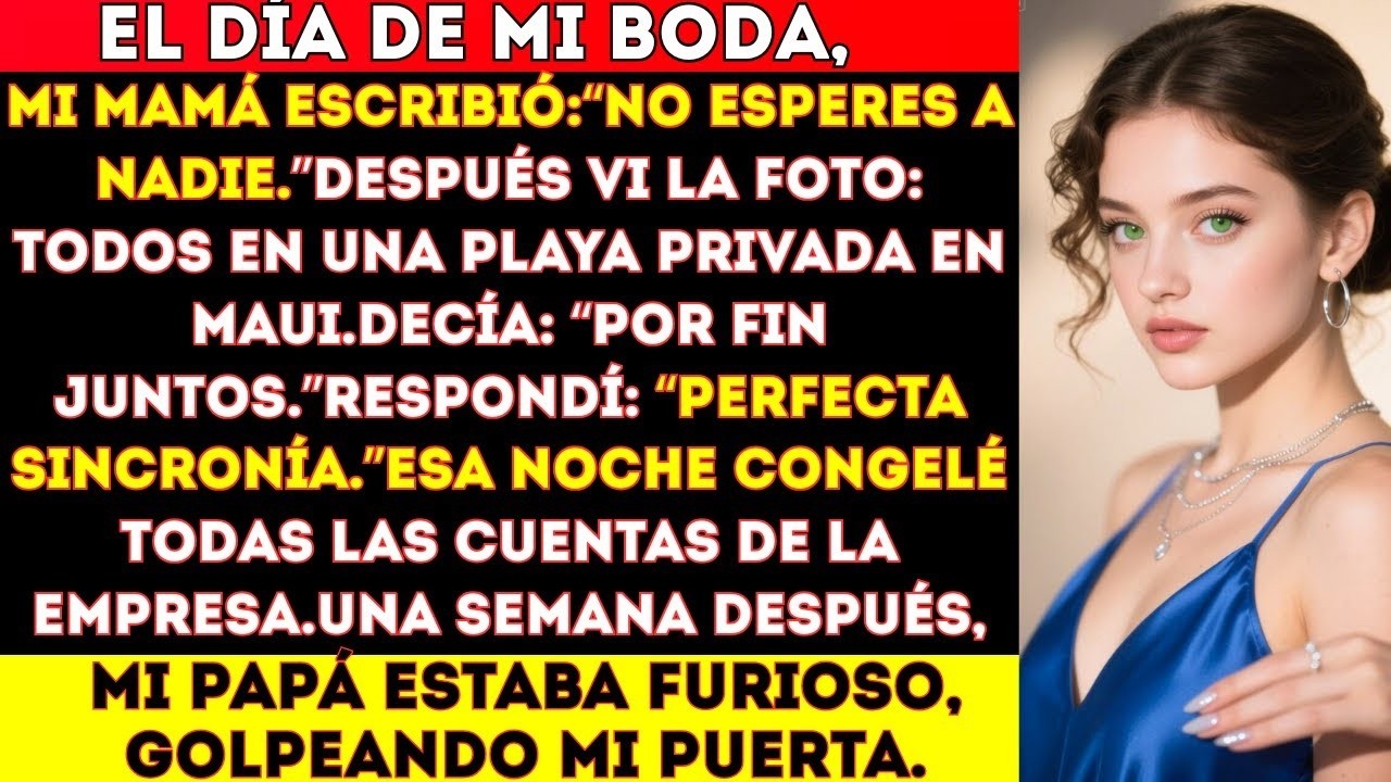 El día de mi boda, mi mamá me mandó un mensaje de texto  “No esperes que vaya nadie”  Luego vi la