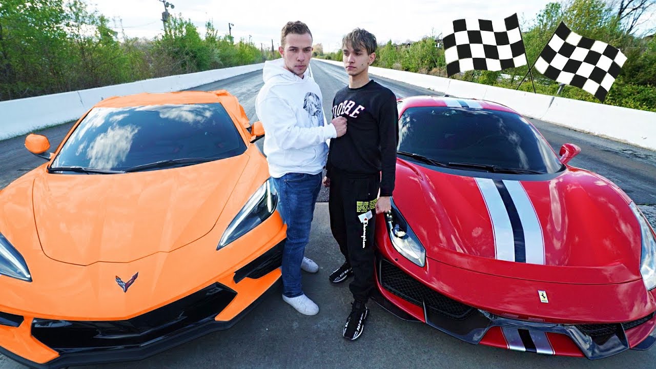 A STRANGER CHALLENGED US TO A RACE! (C8 Corvette vs Ferrari 488 Pista)
