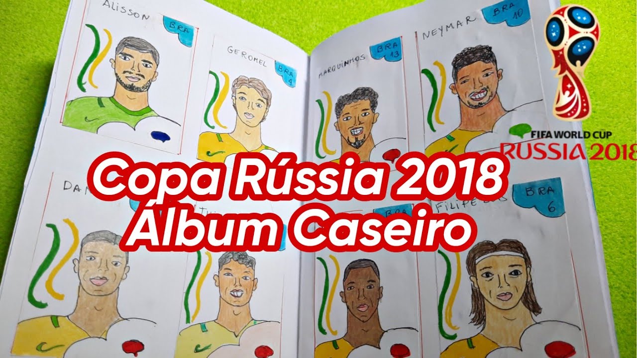 COLANDO FIGURINHAS DA SELEÇÃO BRASILEIRA NO ÁLBUM CASEIRO COPA DO MUNDO RÚSSIA 2018 🤩 #albumcaseiro