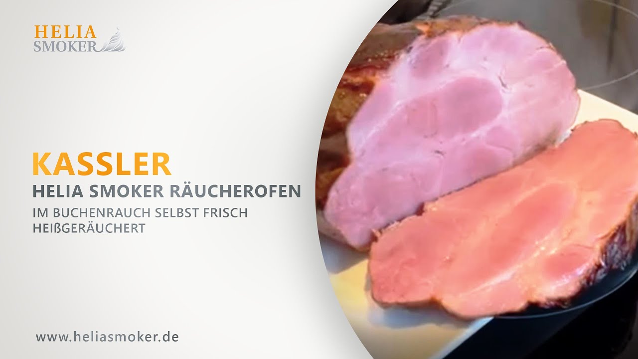 KASSLER / smoked cured pork im HELIA SMOKER R&auml;ucherofen, im Buchenrauch selbst frisch hei&szlig;ger&auml;uchert