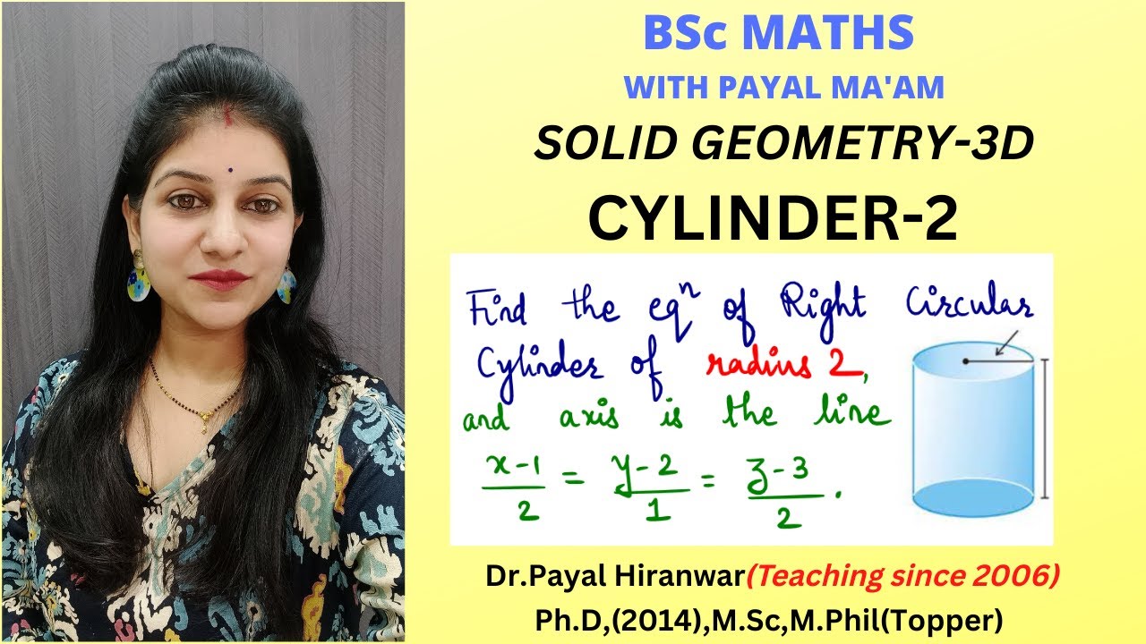 How to find equation of Right Circular Cylinder-2 I Solid Geometry I B.Sc Maths I Engineering Maths