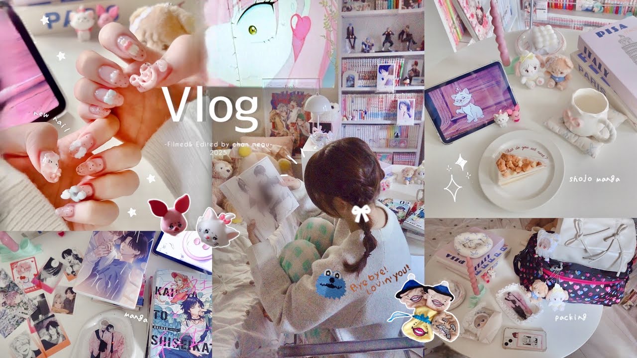 Vlog｜推し活準備する社会人オタクの休日👜︎✈️₊⁺念願のオタ活遠征準備￤美容day💅🏻🪽￤パッキング￤漫画購入品紹介📖￤new nail💭