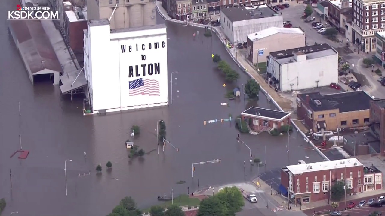Mississippi River flooding in Alton, Illinois: June 3, 2019