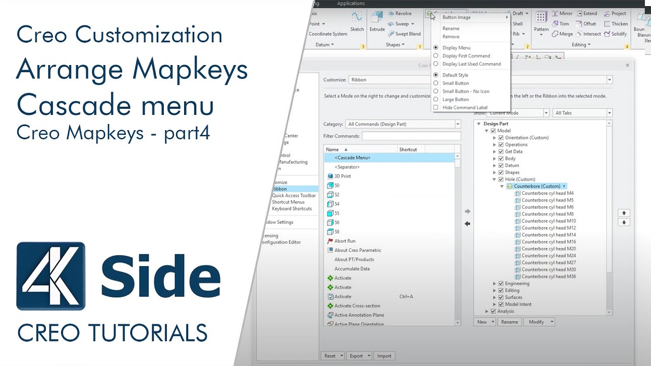 Arrange Mapkeys by Cascade menu | Creo Mapkeys - part4 | Increasing the efficiency