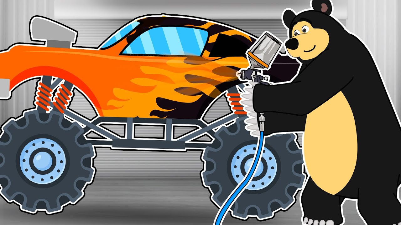 The Bear Garage: Restoring a Big Car Racing | Funny Animation