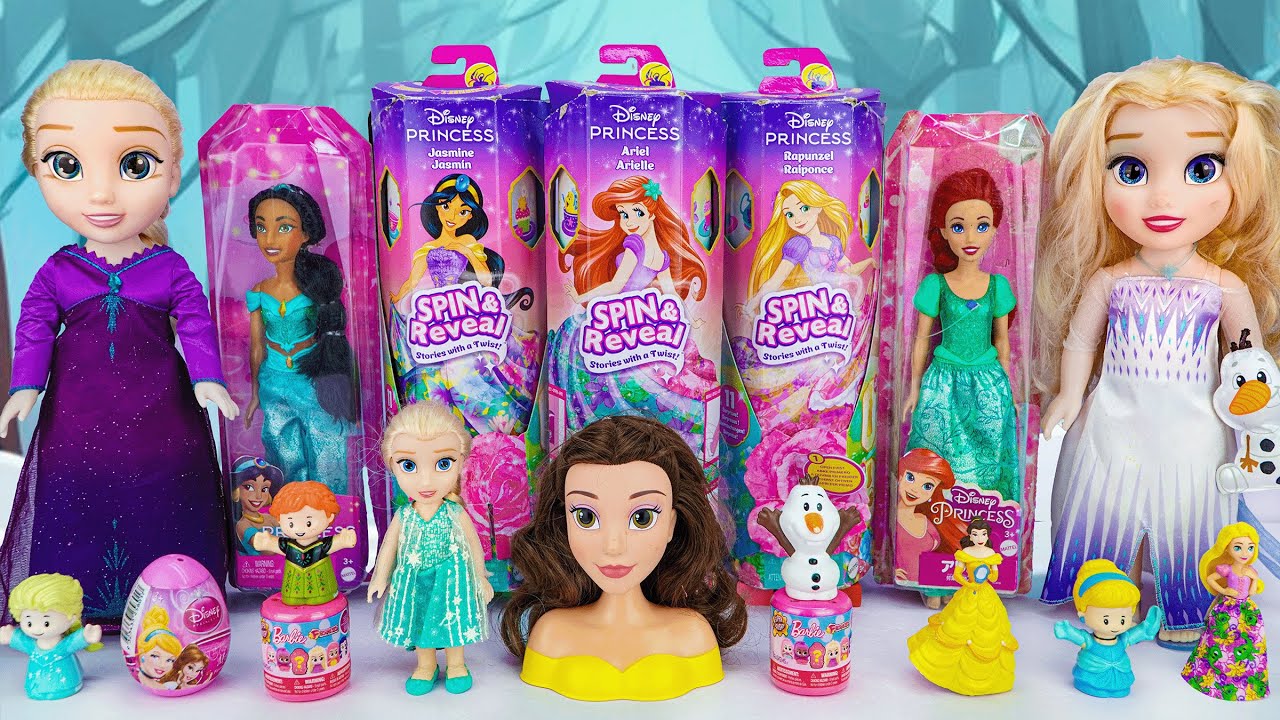 Disney Frozen Toys Collection Unboxing | Disney Princess Spin & Reveal Anna & Elsa Doll | Mattel
