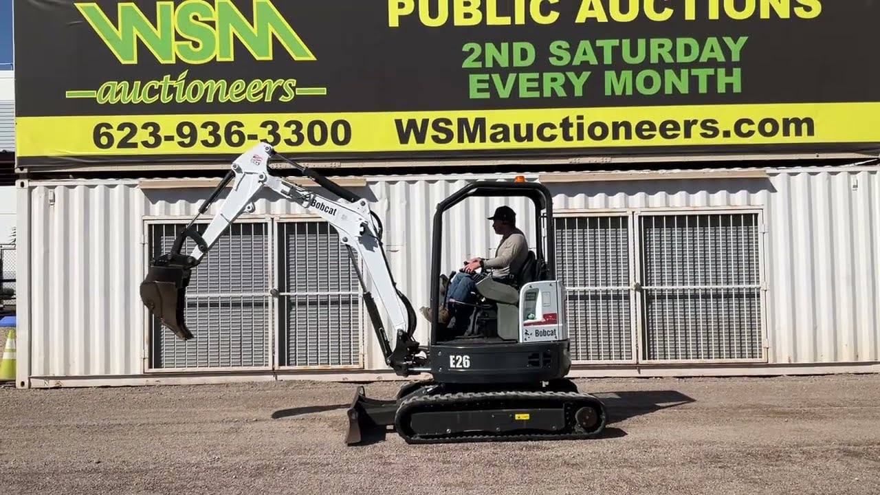 Bobcat E26 Hydraulic Excavator For Virtual Auction March 14th, 2026