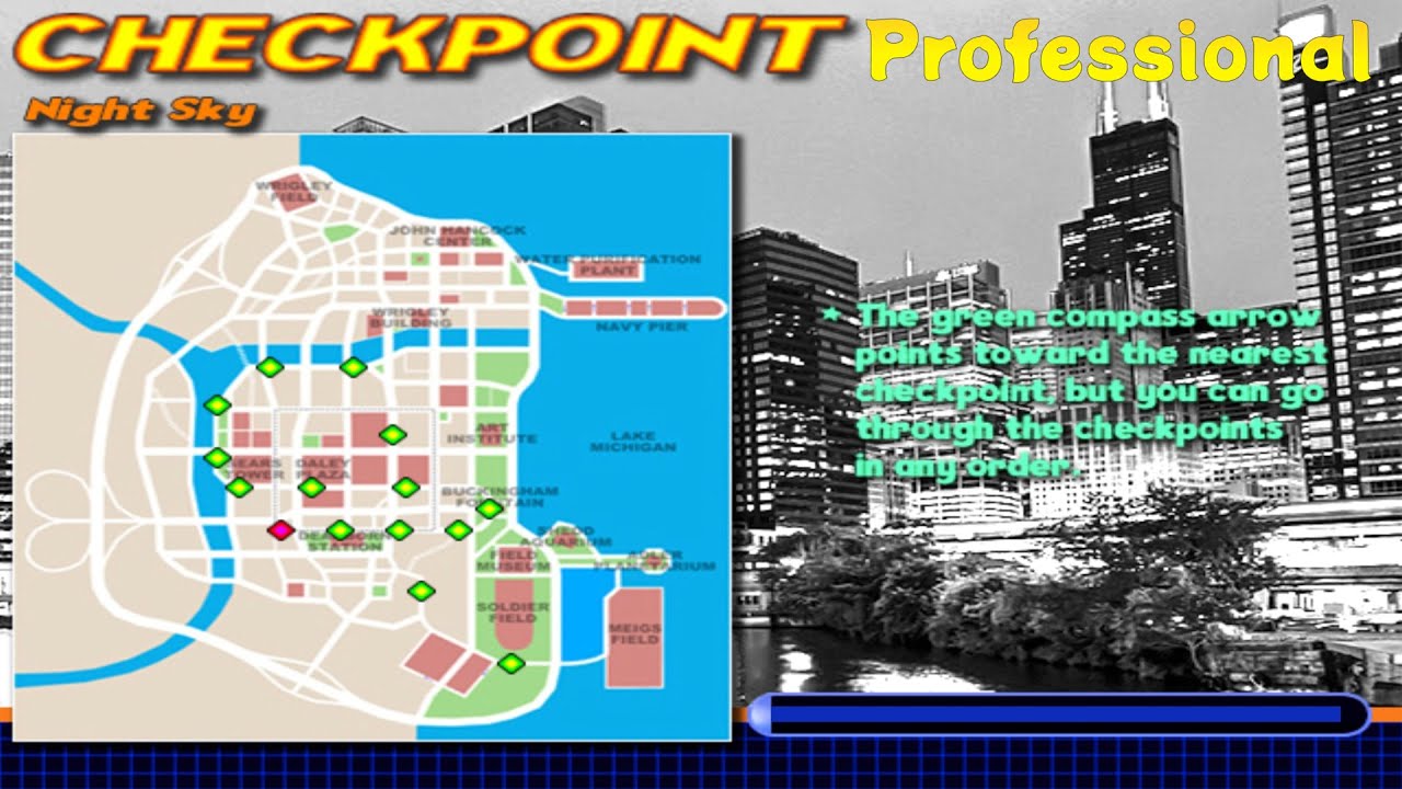 Midtown Madness 2 - Night Sky - Chicago Golden Edition Racemod Checkpoint [Professional]