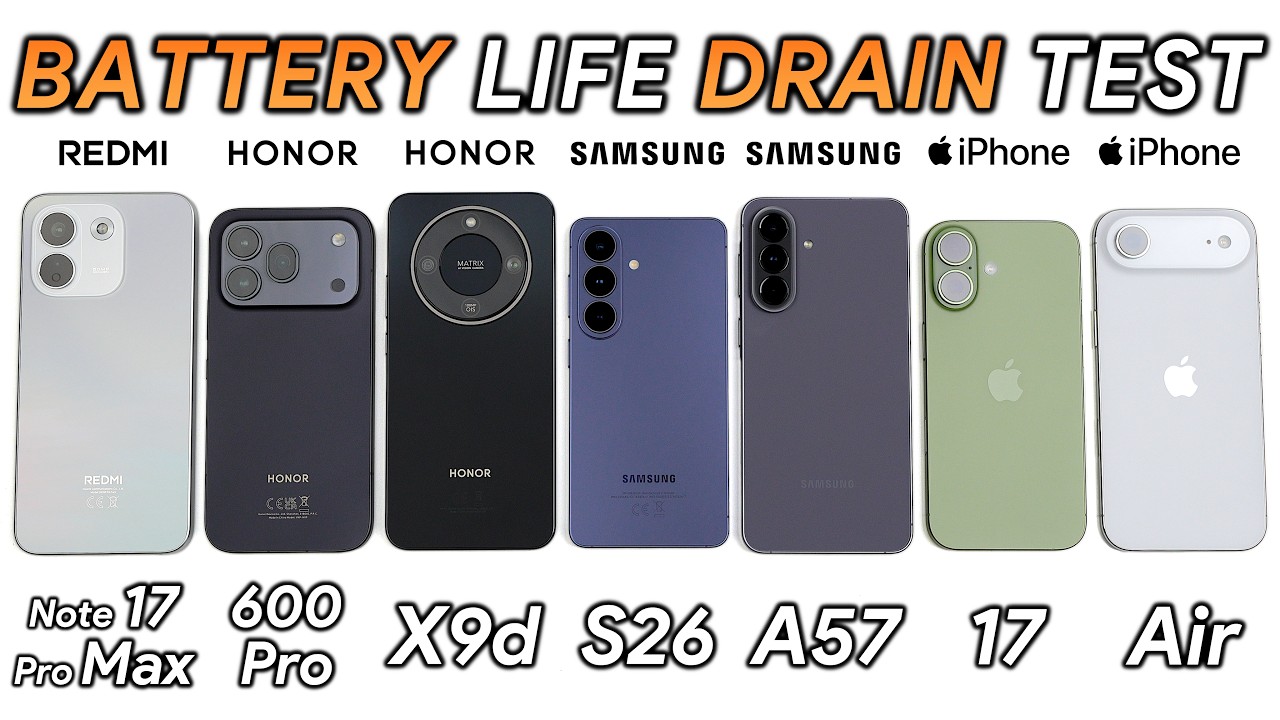 REDMI Note 17 Pro Max vs HONOR / Samsung / iPhone Battery Life DRAIN Test!