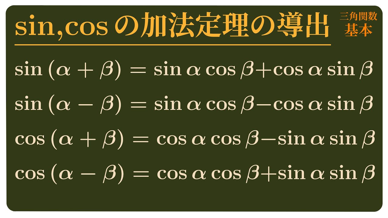 sinとcosの加法定理の導出
