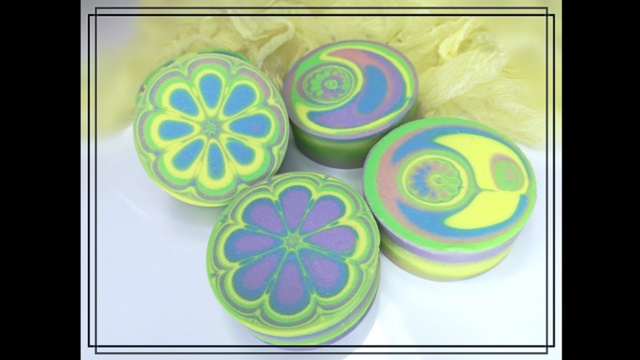 Pour Pull Through Swirl Technique Handmade Soap 同心圓拉提渲管渲手工皂