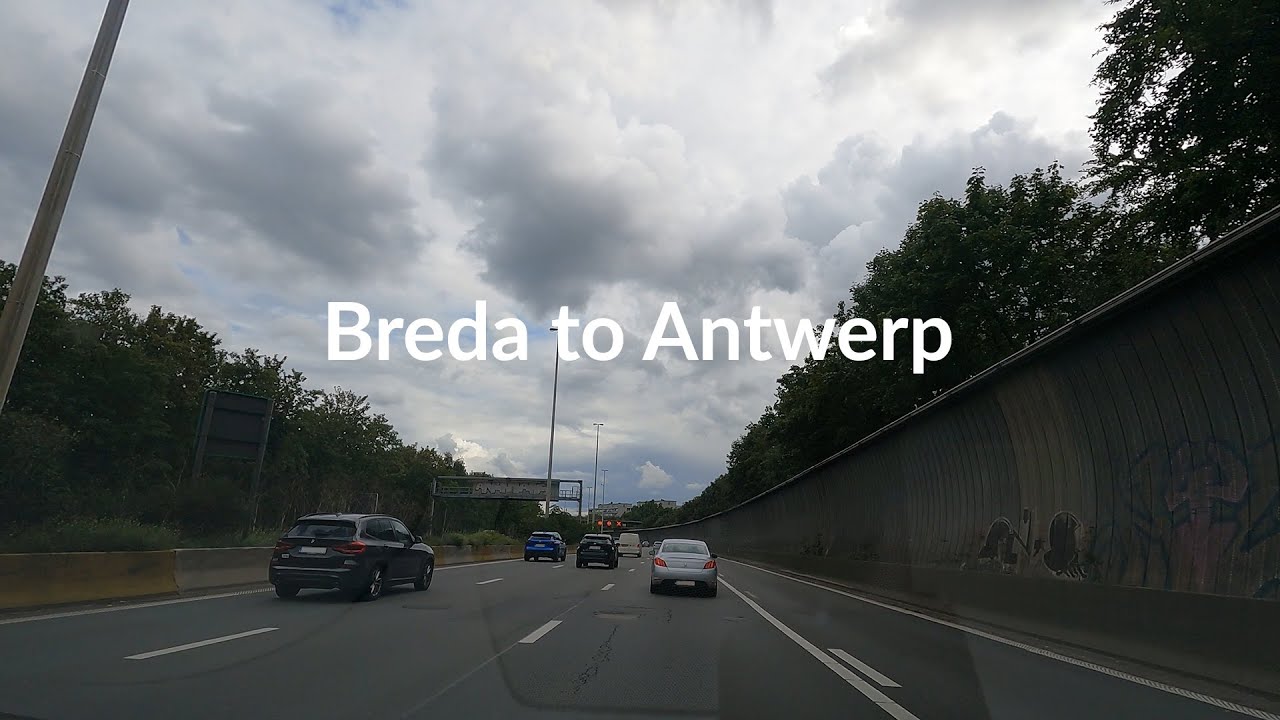 Driving from Breda (NL)  to Antwerp (BE)  - 4K Scenic Drive - Rainy Wheather