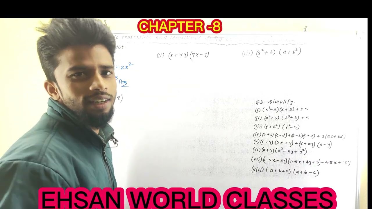 CLASS-8TH, CH-8.4 ((धमाकेदार हल)) बीजिय व्यंजक एवं सर्वसमिकाएं # अब समझना हुआ आसान दोस्तों # maths #