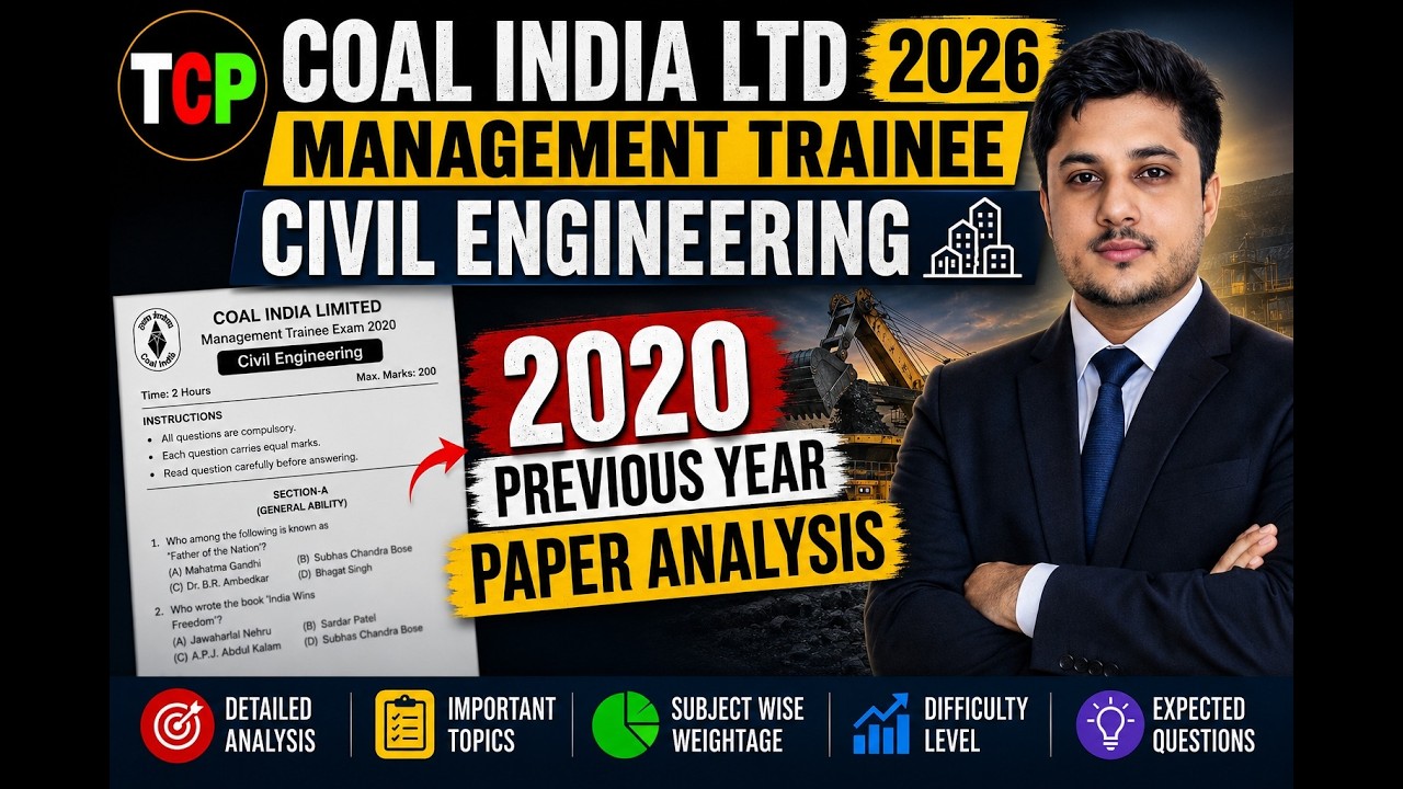 Coal India Limited Previous Year Question Paper | Civil Engineering | Management Trainee 2026