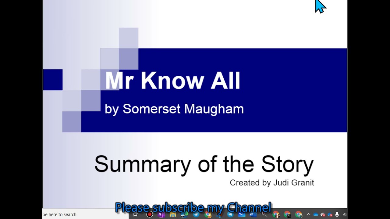 Mr Know All summary in Hindi | by W.Somerset Maugham | |
