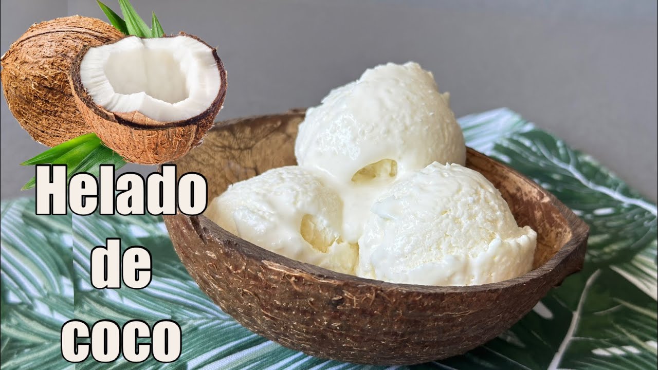 Como hacer HELADO de COCO casero con 4 ingredientes