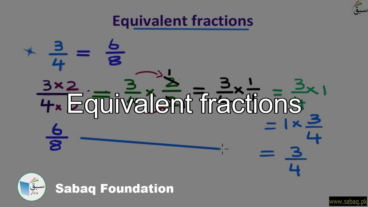 Equivalent fractions, Math Lecture | Sabaq.pk