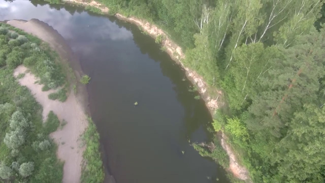Река Жиздра с высоты.