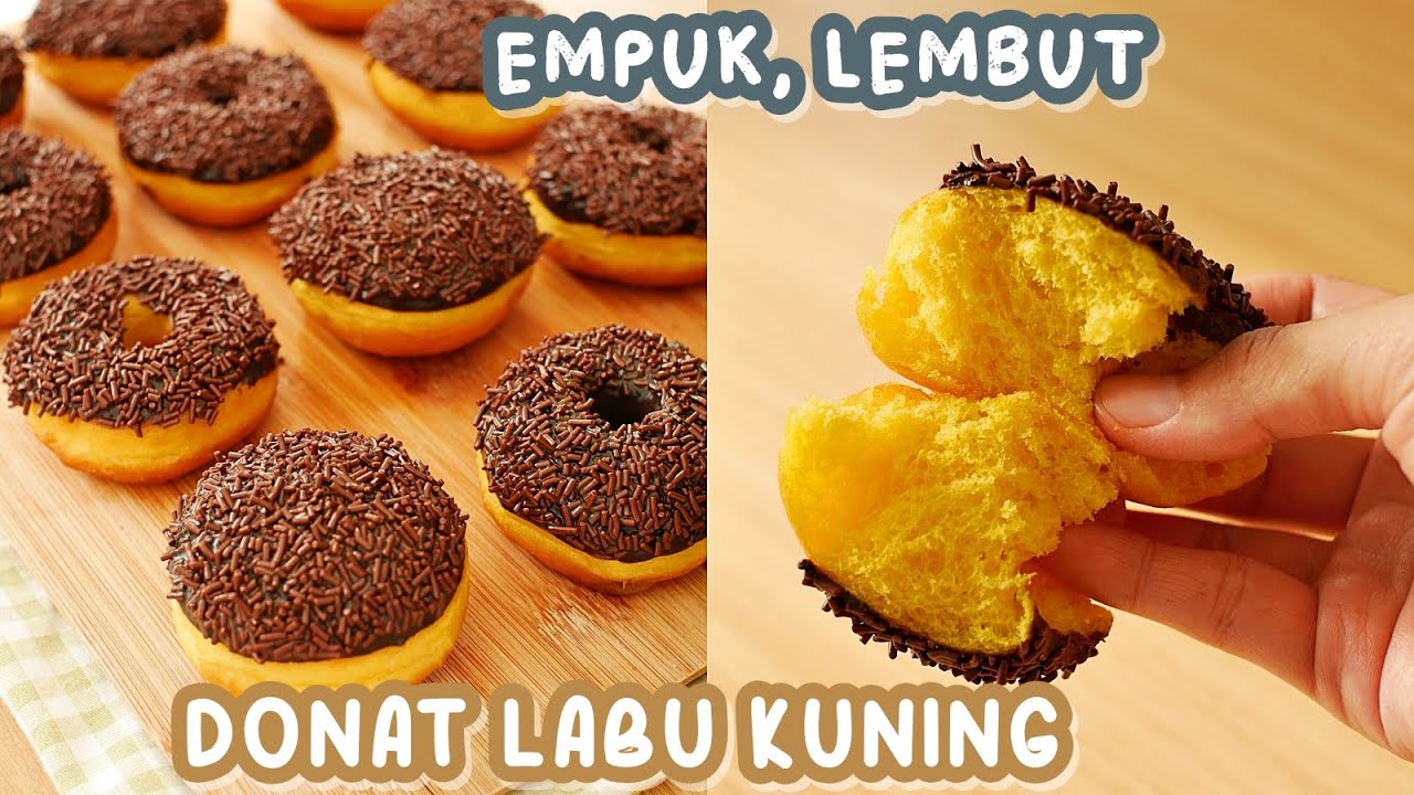 Super EMPUK dan LEMBUT Berhari-hari!! DONAT LABU KUNING Tanpa Bread Improver!