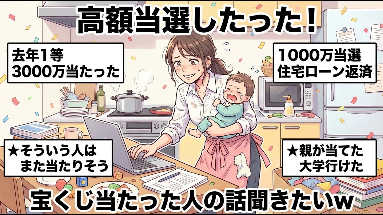 【宝くじ高額当選】ガチで羨ましい！当たった人のエピソードが聞きたい【ガルちゃん雑談】【更年期キツイ】