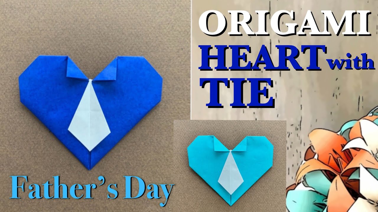 【ORIGAMI HEART WITH TIE】Father’s Day Gift | Easy Origami Tutorial | Step by Step Origami