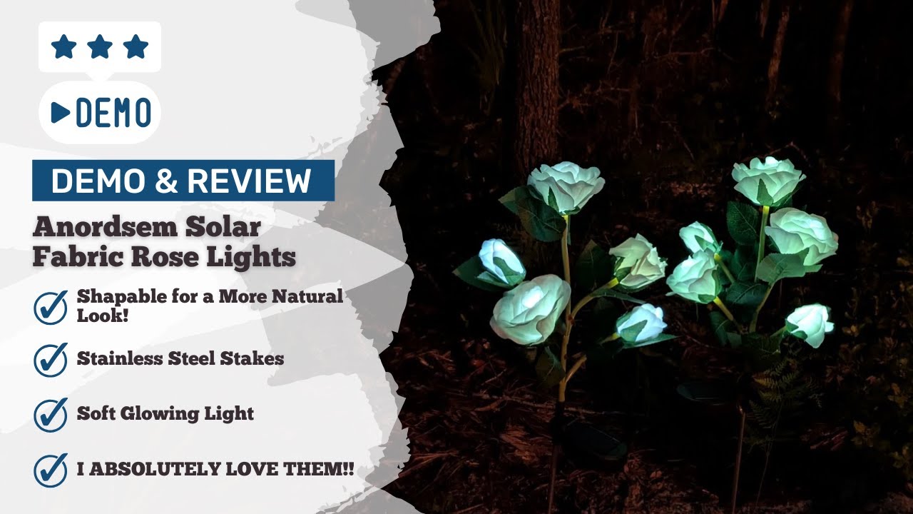 Demo and Review - Anordsem Solar Fabric Rose Lights