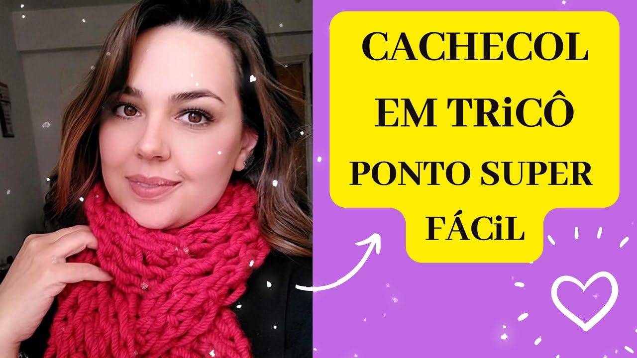 PONTO EM TRICÔ SUPER FÁCIL,PARA CACHECOL. COM FIO ARTIC E AGULHA BEM GROSSA.