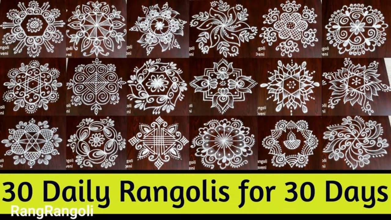 30 Daily Rangolis for 30 Days🌺Easy Muggulu🌺Small Kolams🌺RangRangoli Krishnaveni
