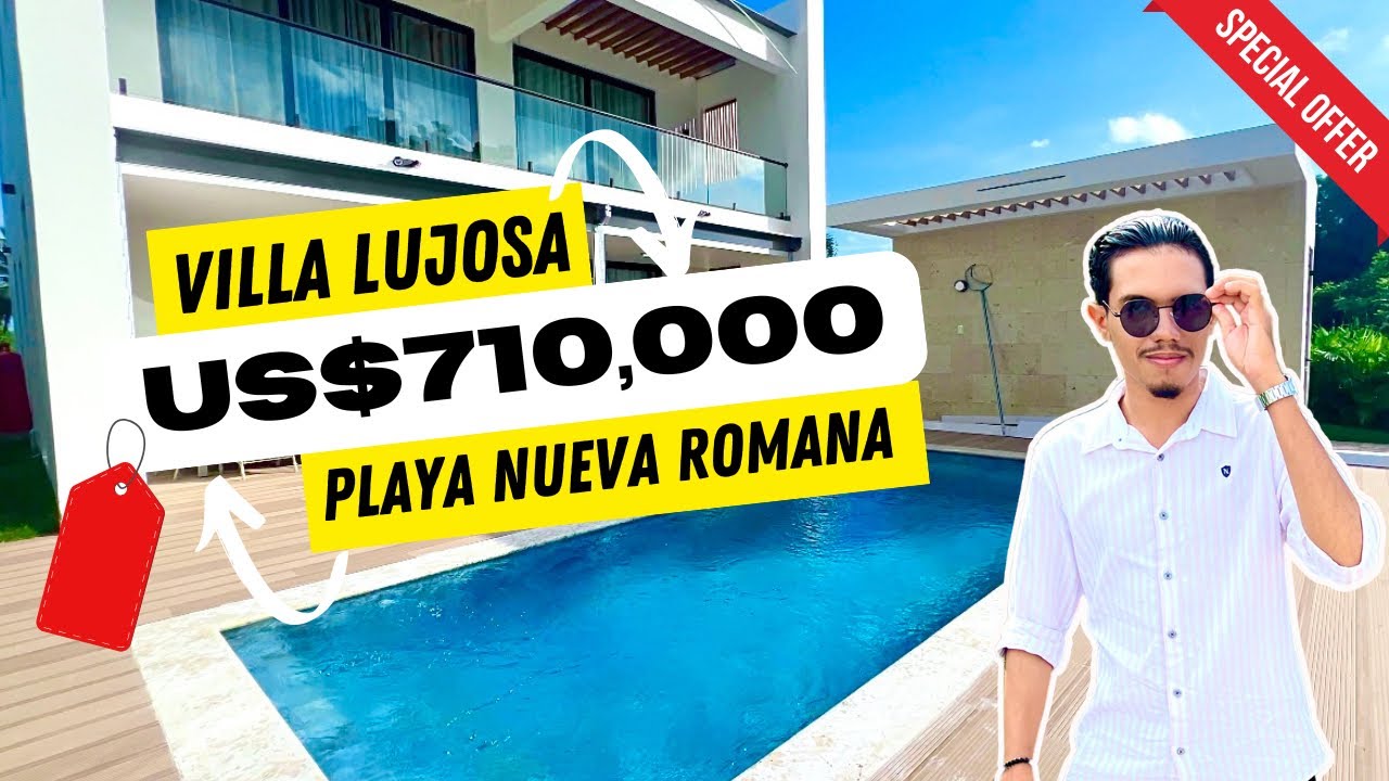 VILLA LUJOSA EN PLAYA NUEVA ROMANA $710,000😱 RECORRIDO