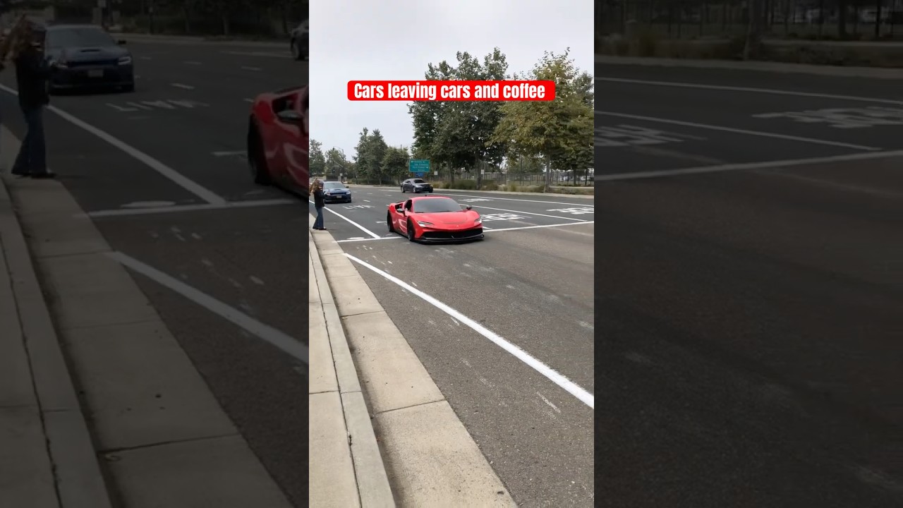 Insane cars leaving cars and coffee #automobile #car #porsche #cartok #insanecars #viral #driving