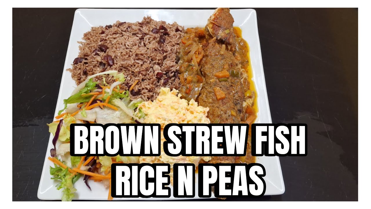 BROWN STEW SEABAS & RICE AN PEAS 🇯🇲