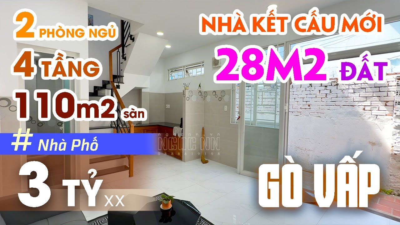 Bán nhà đường Nguyễn Kiệm Gò Vấp dưới 4 tỷ có nhà 28m2 đất 3 tầng lầu có sân thượng #bannhagovap