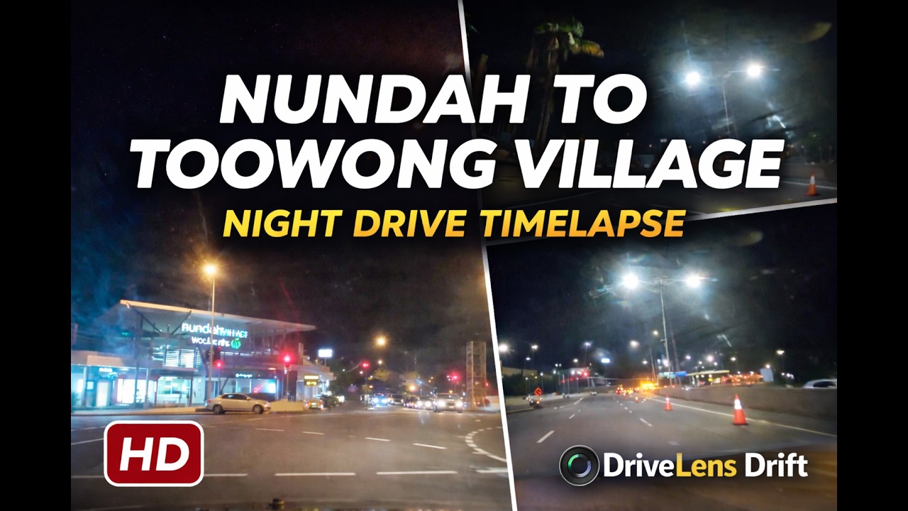 Brisbane Night Drive | Nundah to Toowong Village (HD Timelapse)