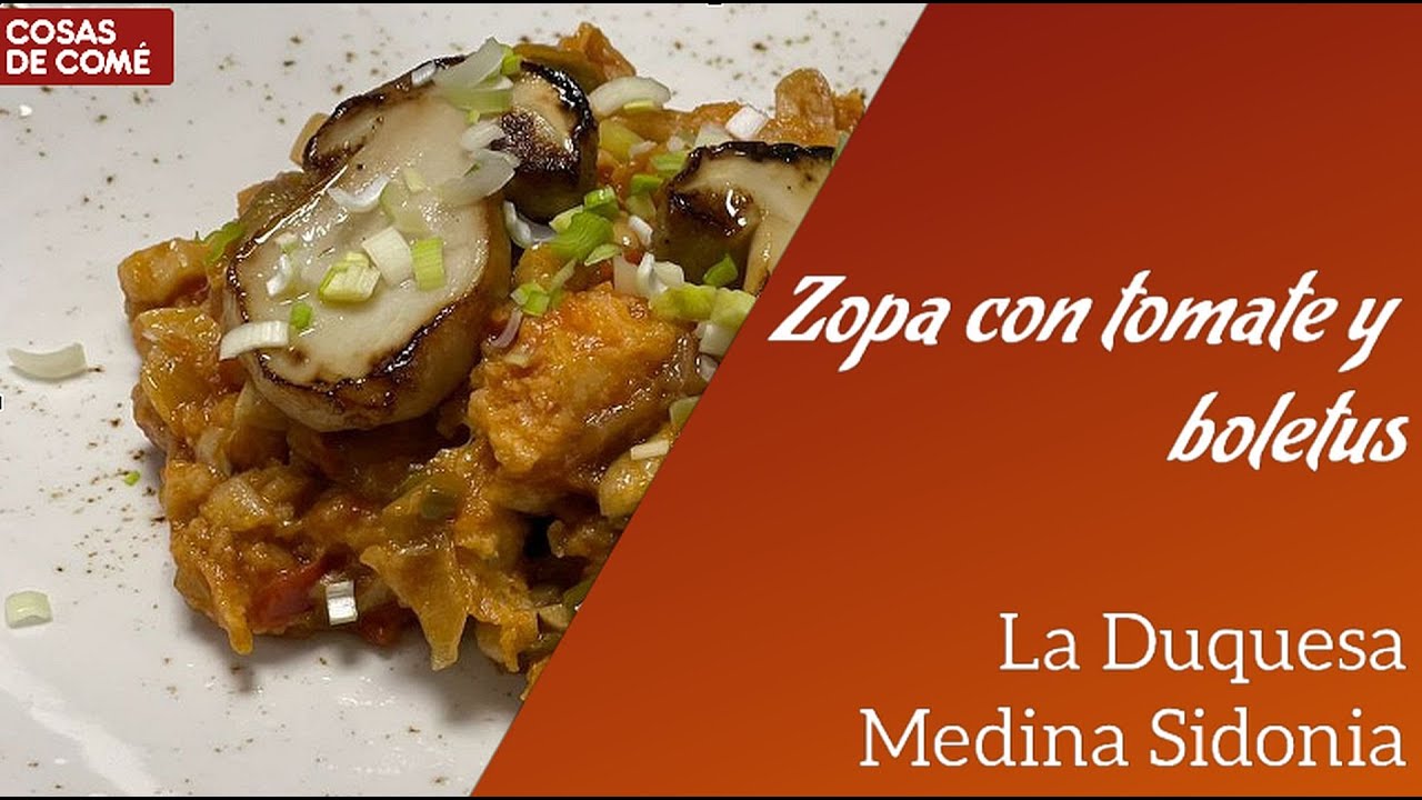 Zopa de tomate y boletus de la Venta La Duquesa de Medina Sidonia (Cádiz)