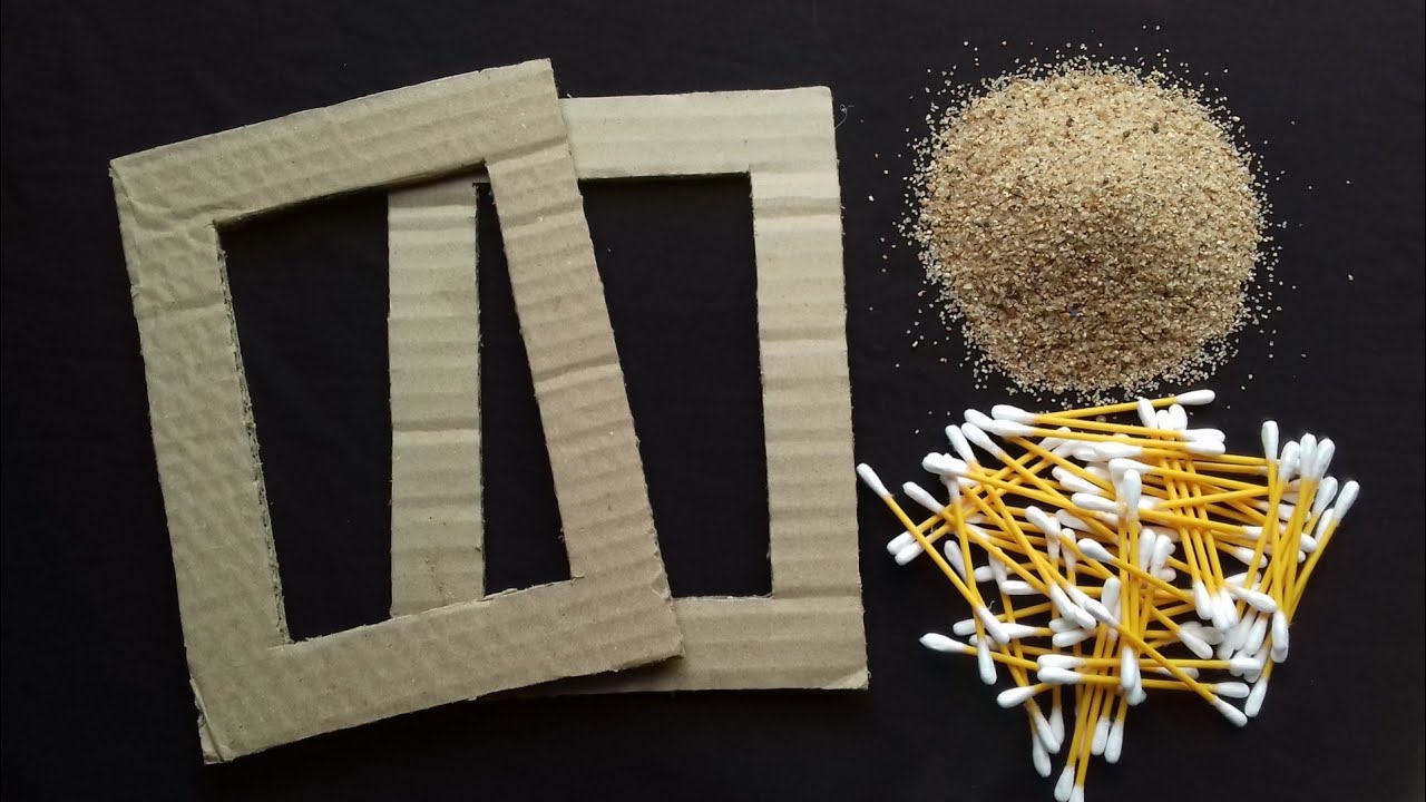 2 Easy Photo Frame Making Using Sand And Earbuds | Photo Frame Making At Home