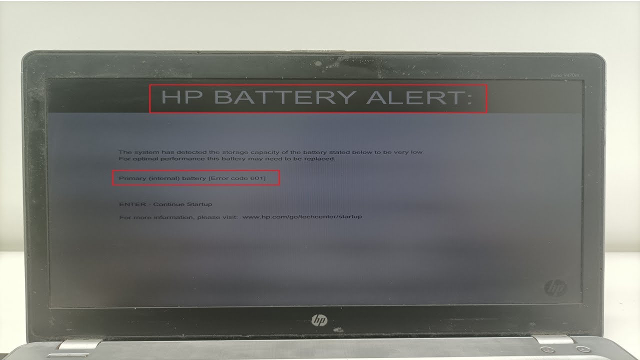 How To Fix HP Battery Alert Primary Internal Battery Error Code 601