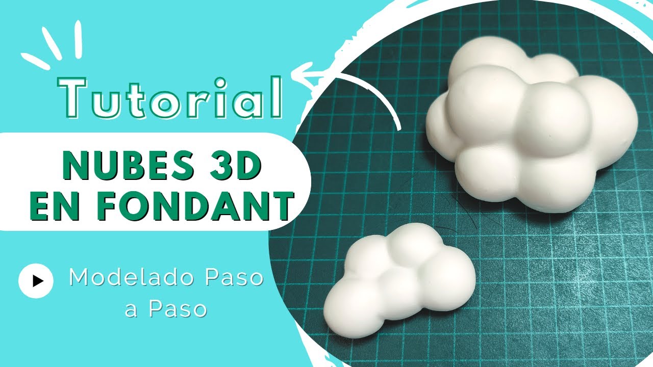 Cómo Hacer Nubes 3D en Fondant// tutorial 3D Clouds with fondant // decoraciones para cupcakes