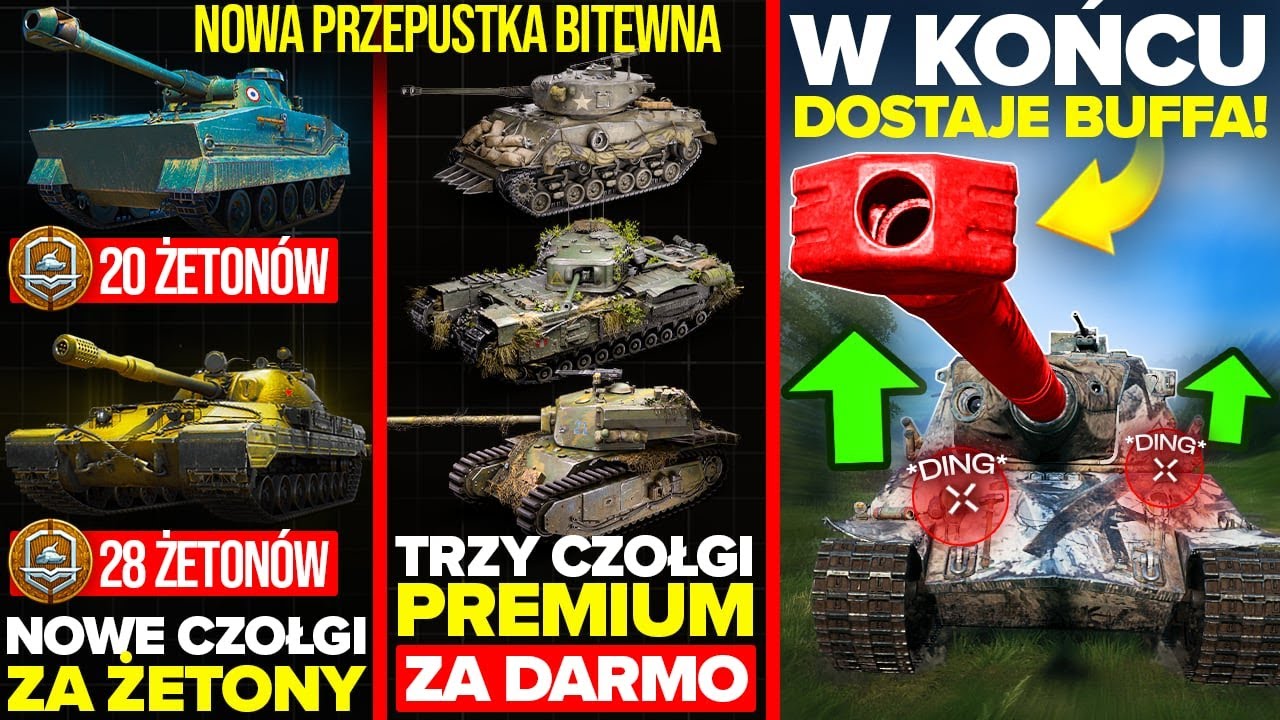 TRZY CZOŁGI za DARMO! NOWE POJAZDY ZA ŻETONY i ZMIANY w PRZEPUSTCE | PATCH 1.28