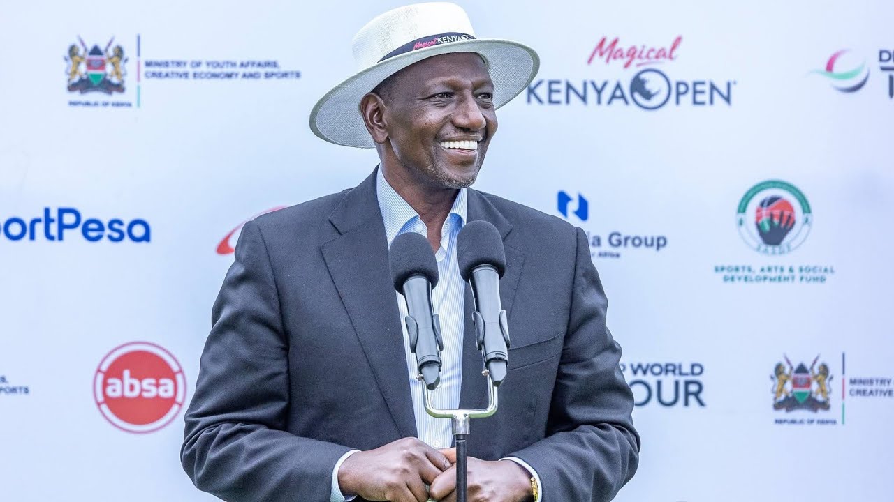 Pres.Ruto attends the closing ceremony of the Magical Kenya Open at the Karen Country Club, Nairobi