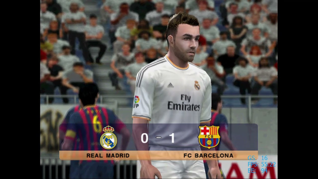 El Clásico. Real Madrid-Barcelona en Pes 2014 de PS2 con el emulador PCSX2 (Dificultad estrella)