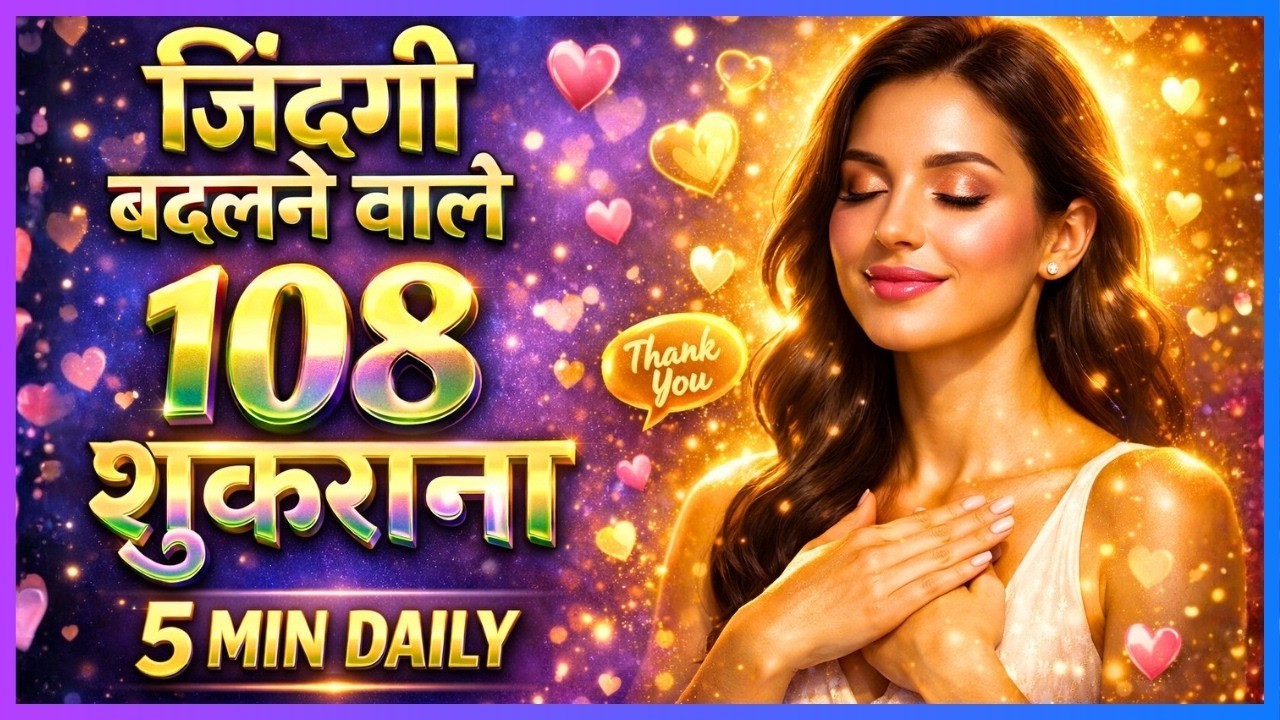 108 जीवन बदलने वाले इन शुकरानाओं को रोज़ सुनें  | सुबह सुनो 108 शुकराना — 7 दिन में Life Change