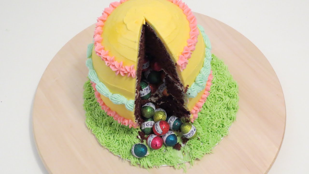 Pinata Easter Egg Cake With Surprise Centre | CupcakeGirl