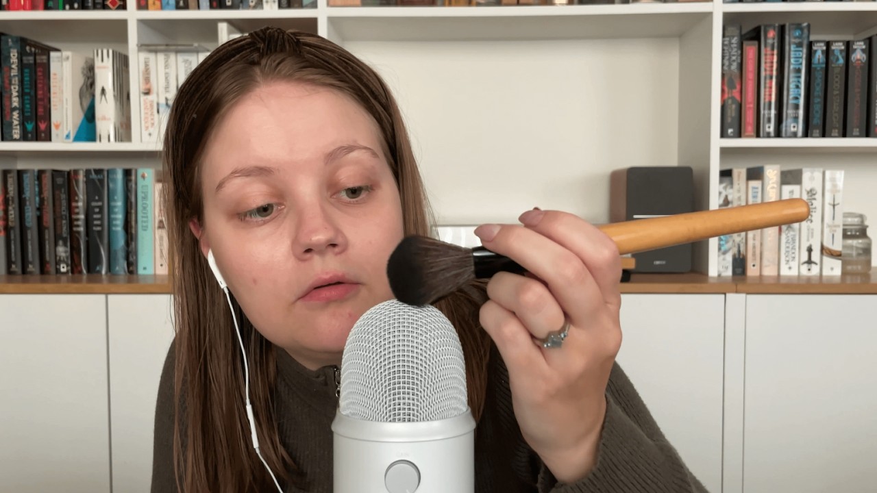 trying asmr for the first time (whispering, tapping, brushing, trigger words)