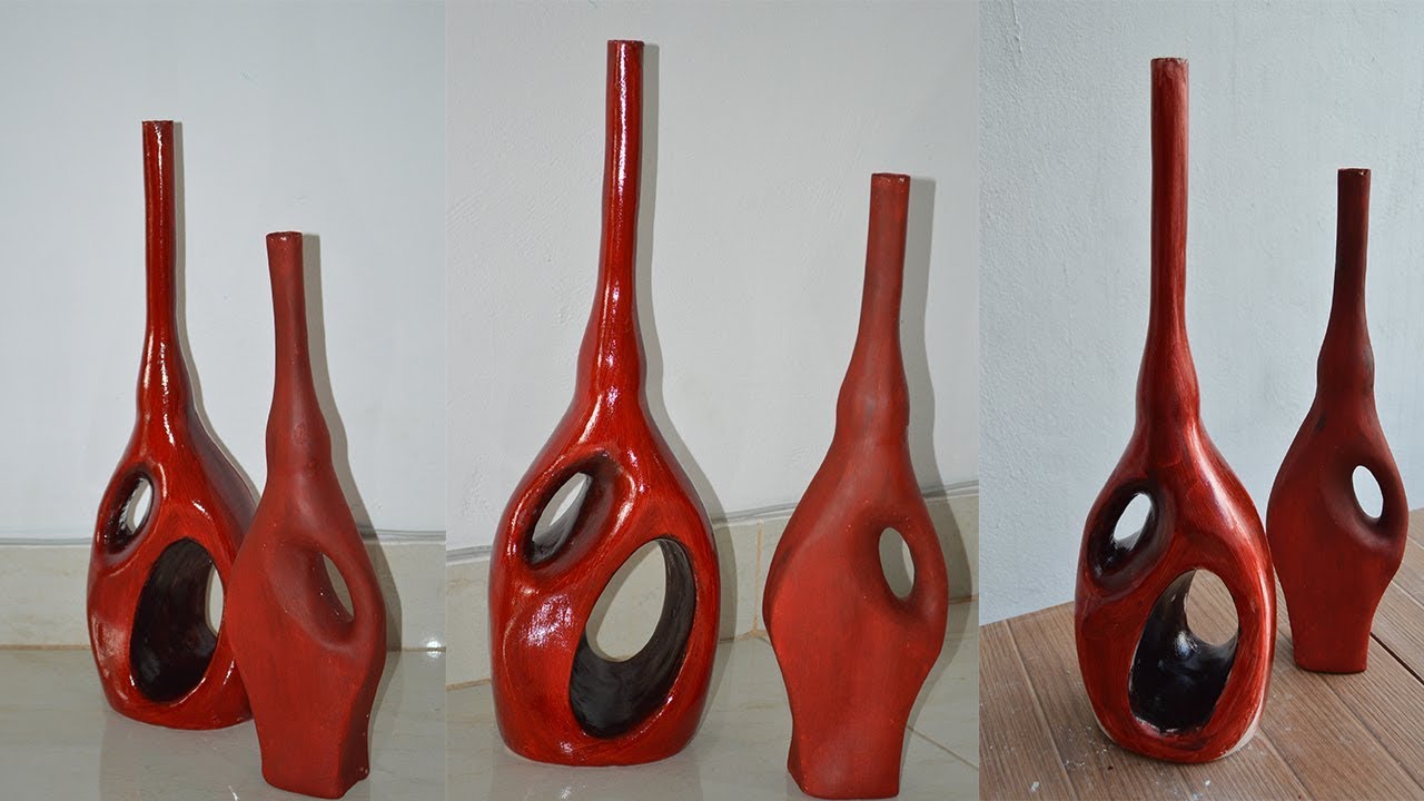 JARRONES MODERNOS EFECTO VIDRIO HECHOS DE CARTÓN-MODERN VASES