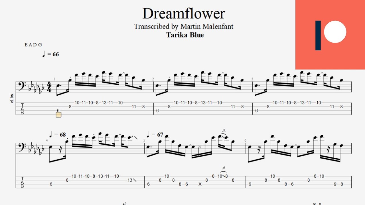 Tarika Blue - Dreamflower (bass tab)